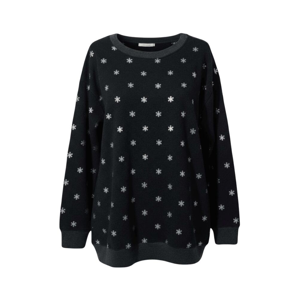 Wildfox Oversized Roadtrip Dark Grey Snowflake Sweatshirt Jumper - Medium, NWOT - Picture 6 of 6